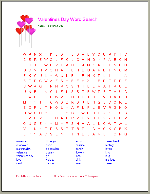 Free Valentines Day Wallpapers, Valentines Day Pictures -  diaryofthebestyear: valentines day word search